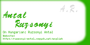 antal ruzsonyi business card